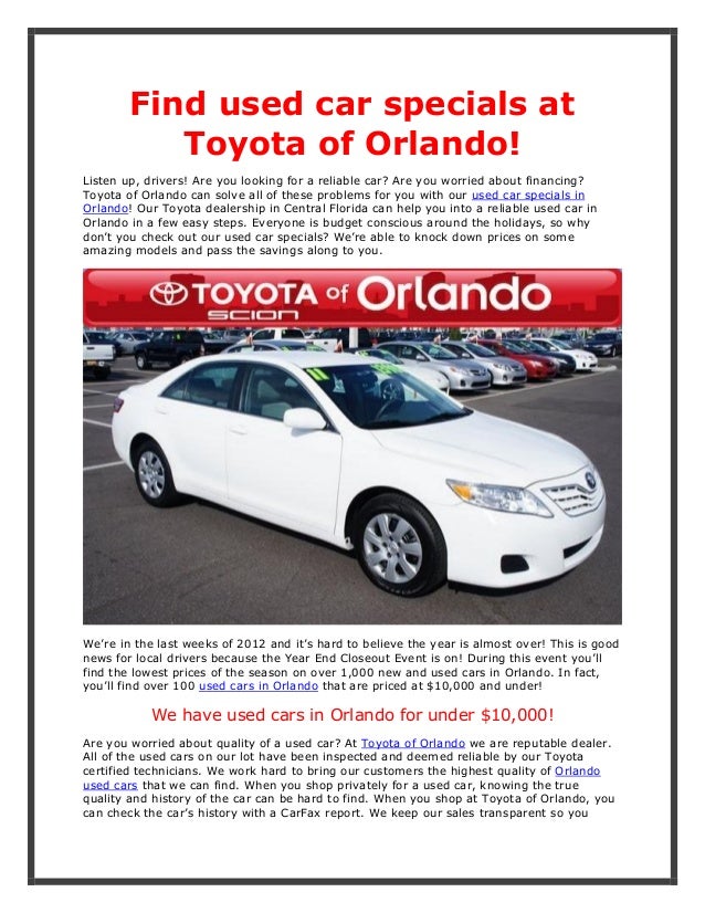 end of year car deals orlando